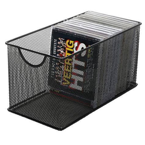 metal cd storage box|foldable box holds cds.